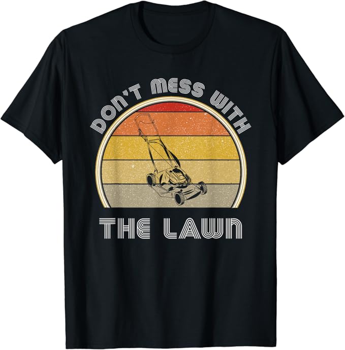 Mens Funny Lawn Mowing Shirts For Men Retro Landscaping